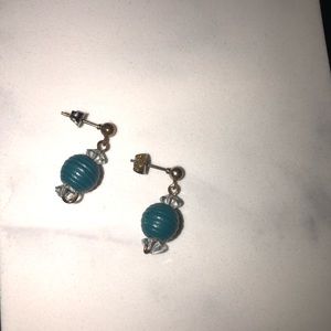 homemade blue bead studs